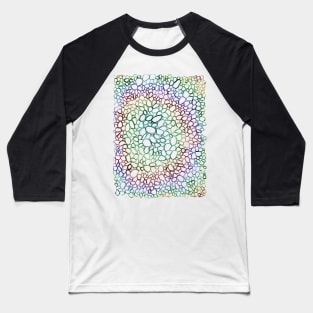 Rainbow Pebble Work (on Black): an Abstract Colorful Artwork Baseball T-Shirt